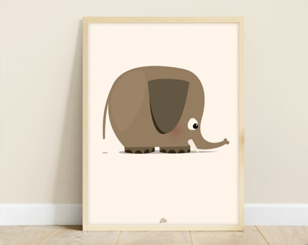 affiche savane bébé éléphant blanc