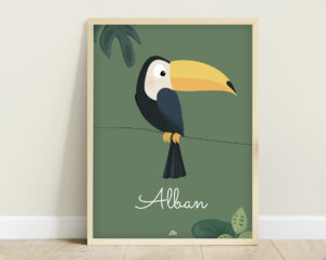 Affiche jungle bébé toucan