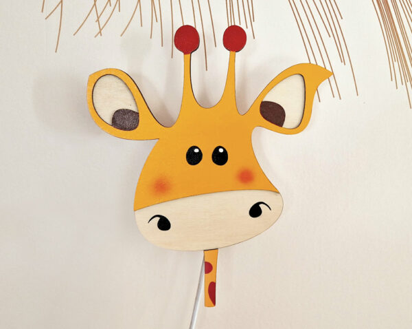 lampe veilleuse girafe en bois